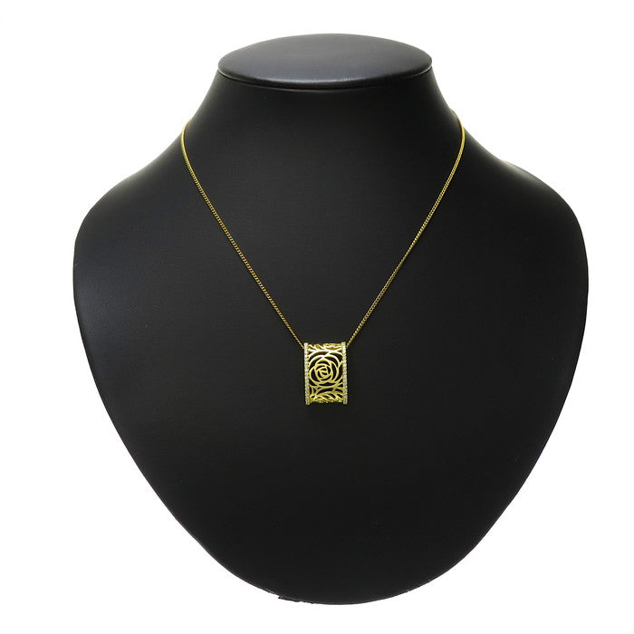 透かしデザイン 艶消し 花/フラワー/薔薇 ダイヤモンド 計0.25ct 