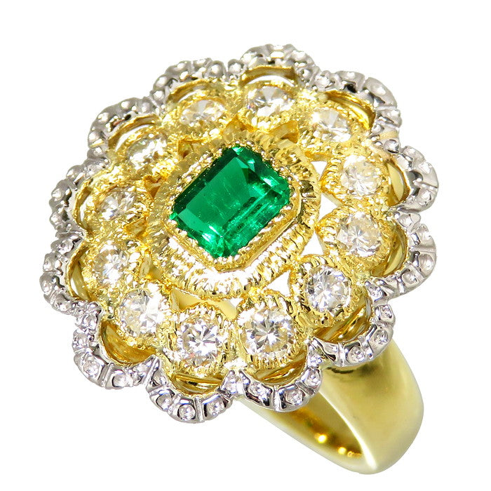 12.5号 コンビカラー エメラルド 0.35ct ダイヤモンド 計0.60ct リング・指輪 K18ゴールド 18金/Pt900プラチナ 8.6g レディース
【中古】【真子質店】




【KMiI】