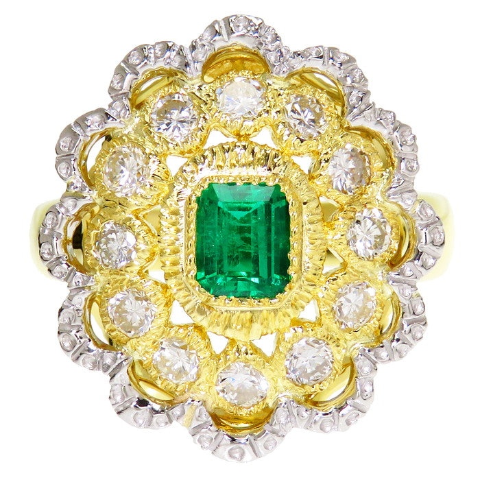 12.5号 コンビカラー エメラルド 0.35ct ダイヤモンド 計0.60ct リング・指輪 K18ゴールド 18金/Pt900プラチナ 8.6g レディース
【中古】【真子質店】




【KMiI】