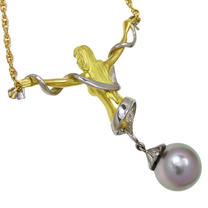 ★★最終特価品 女性像 コンビ 黒蝶真珠 13.0mm ダイヤモンド 計0.11ct ネックレス K18ゴールド 18金/Pt900プラチナ 19.0g 直線49cm レディース
【中古】【真子質店】【NN】




【SDY】