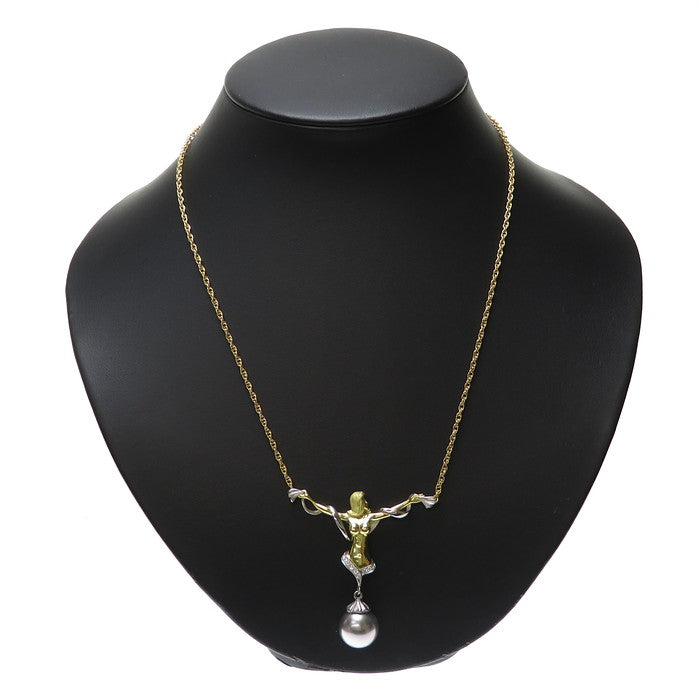 ★★最終特価品 女性像 コンビ 黒蝶真珠 13.0mm ダイヤモンド 計0.11ct ネックレス K18ゴールド 18金/Pt900プラチナ 19.0g 直線49cm レディース
【中古】【真子質店】【NN】




【SDY】