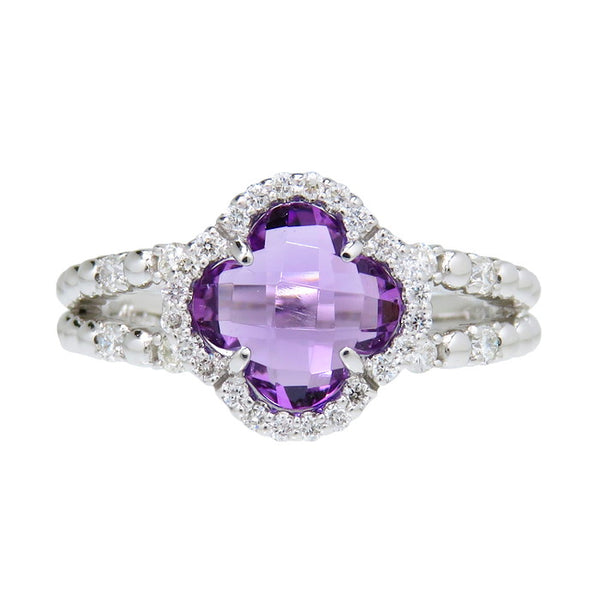 13号 クローバーモチーフ アメジスト 1.32ct ダイヤモンド 計0.27ct リング・指輪 Pt900プラチナ 5.1g Alisia刻 レディース
【中古】【真子質店】




【TYD】