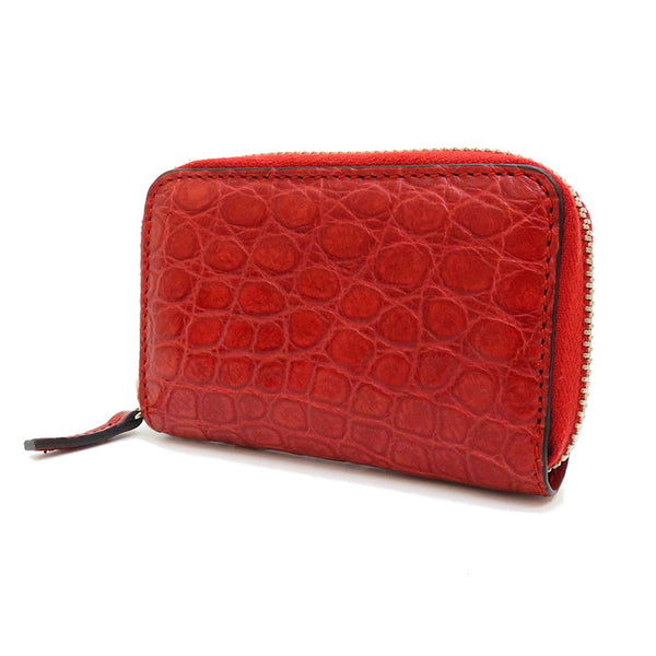 希少✨GUCCI エンボス　幾何学模様　 トライアングル ケース 赤 GUCCI/グッチ】 250983-0959 コインケース/クロコ型押しレザー レッド