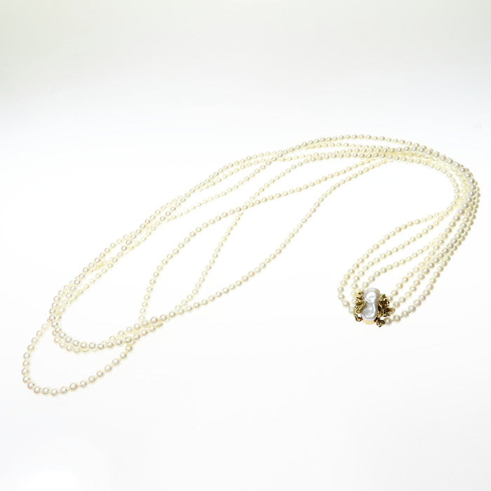 最終特価品【TASAKI/タサキ】 3連 ロング アコヤ真珠(ベビーパール