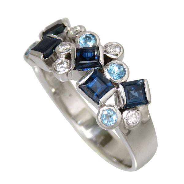 ★★最終特価品 12.5号 サファイア 計0.95ct ブルートパーズ 計0.179ct ダイヤモンド 計0.076ct リング・指輪 K18WGホワイトゴールド 18金 5.7g レディース
【中古】【真子質店】【NN】




【MaYMa】