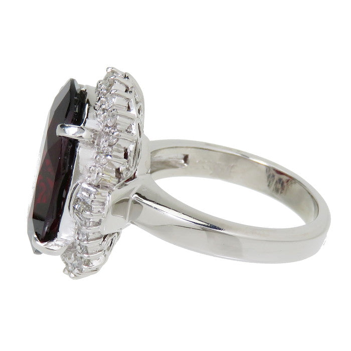 15号 ガーネット 13.54ct ダイヤモンド 計0.71ct リング・指輪 Pt900 