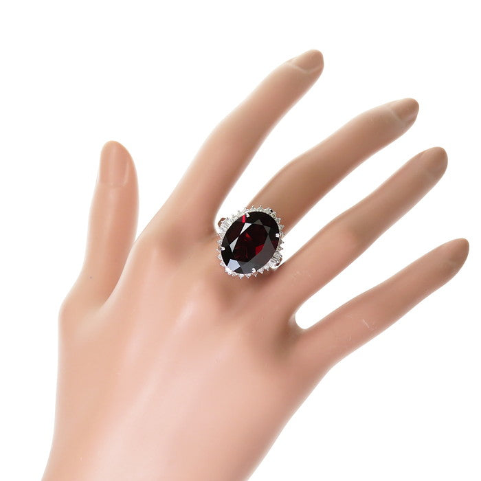 15号 ガーネット 13.54ct ダイヤモンド 計0.71ct リング・指輪 Pt900