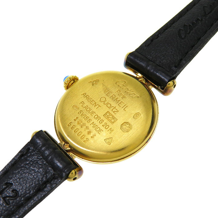 カルティエ Cartier マスト コリゼ 590002 GP/純正GP尾錠・社外革ベルト クオーツ レディース 腕時計