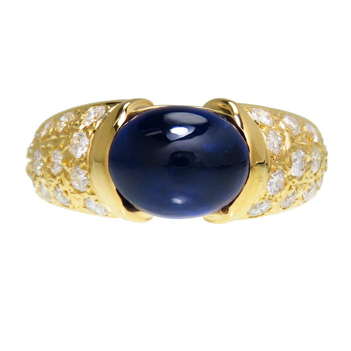 12号 サファイア 3.44ct ダイヤモンド 計0.52ct リング・指輪 K18