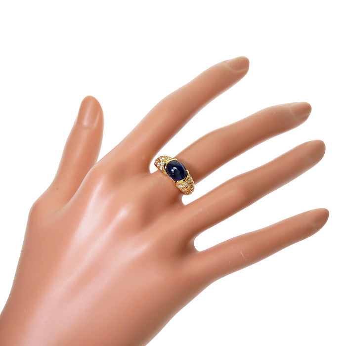 12号 サファイア 3.44ct ダイヤモンド 計0.52ct リング・指輪 K18