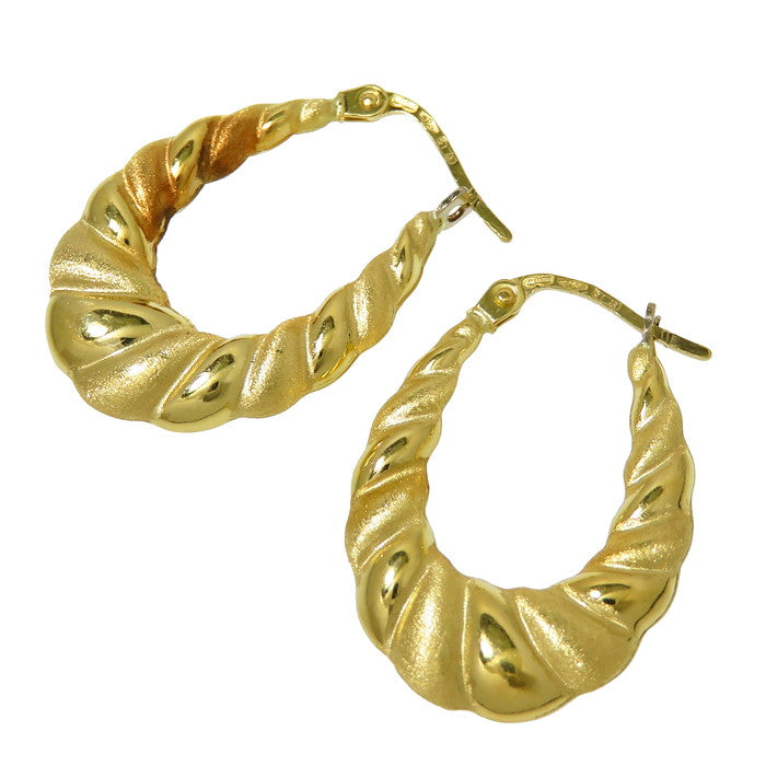 C111910)K18 ピアス YG ウノアエレ フープ 750 18金