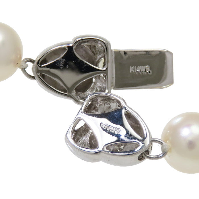 14KWG ホワイトゴールド留め具 アコヤ真珠 ネックレス 中古 アコヤ真珠 7.4～7.8mm ネックレス K14WGホワイトゴールド 14金 34.5g