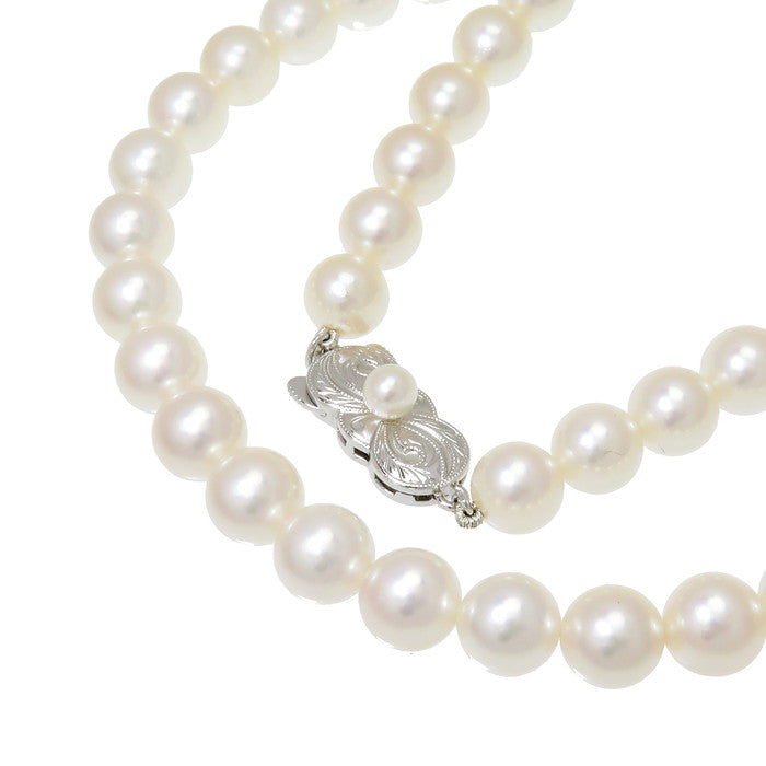 MIKIMOTO ミキモト アコヤ真珠 パール Mチャーム付き ネックレス