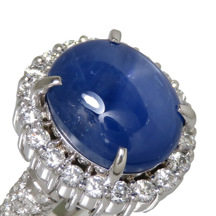 9号 スター効果 スターサファイア 9.876ct ダイヤモンド 計1.00