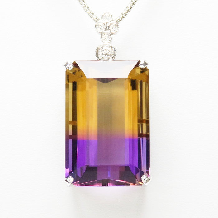 アメトリン/バイカラークォーツ 42.38ct ダイヤモンド 計0.17ct 