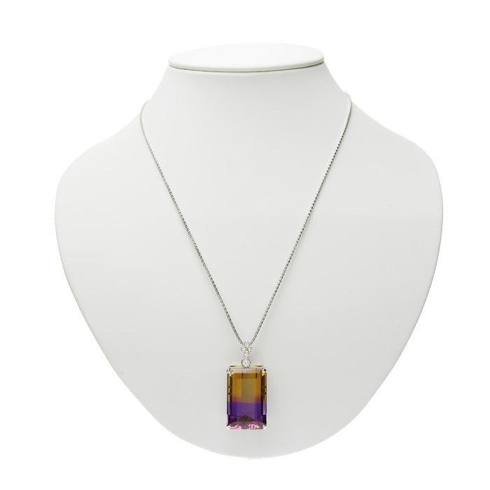 アメトリン/バイカラークォーツ 42.38ct ダイヤモンド 計0.17ct 