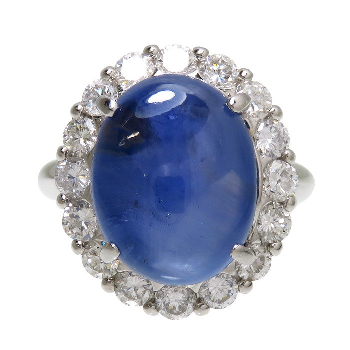 12.5号 スター効果 スターサファイア 14.73ct ダイヤモンド 計1.62ct
