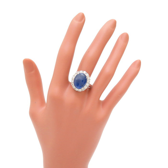 12.5号 スター効果 スターサファイア 14.73ct ダイヤモンド 計1.62ct