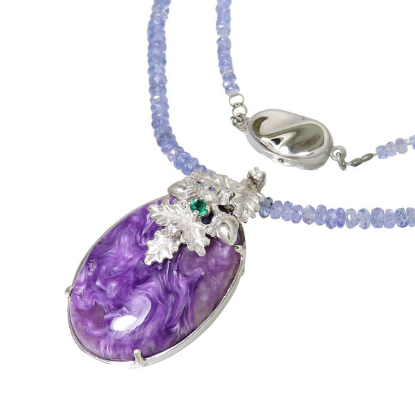 チャロアイト 26.43ct エメラルド 0.06ct ダイヤモンド 計0.04ct ネックレス K18WGホワイトゴールド 18金/シルバー 18.7g 46cm レディース
【中古】【真子質店】【NN】




【TTx】