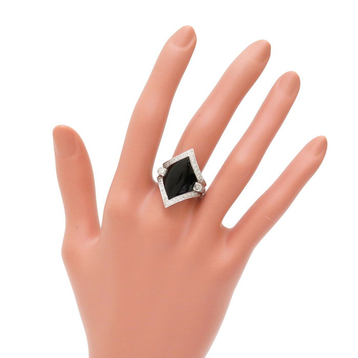 13号 オニキス ダイヤモンド 計0.58ct リング・指輪 K18WGホワイト