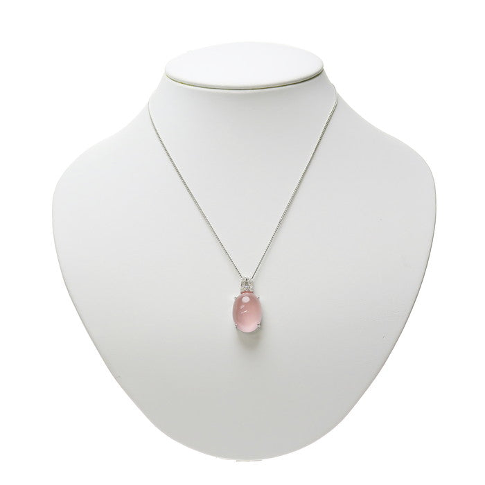 ローズクォーツ 15.58ct ダイヤモンド 計0.21ct ペンダントトップ 