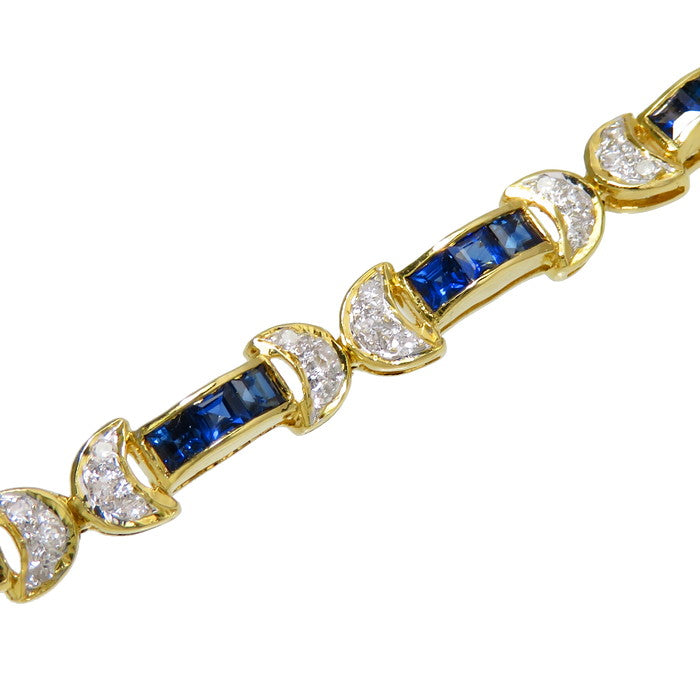サファイア 計2.50ct ダイヤモンド 計0.50ct ブレスレット K18ゴールド 