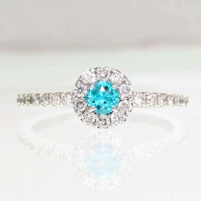 11号 パライバトルマリン 0.16ct ダイヤモンド 計0.36ct リング・指輪