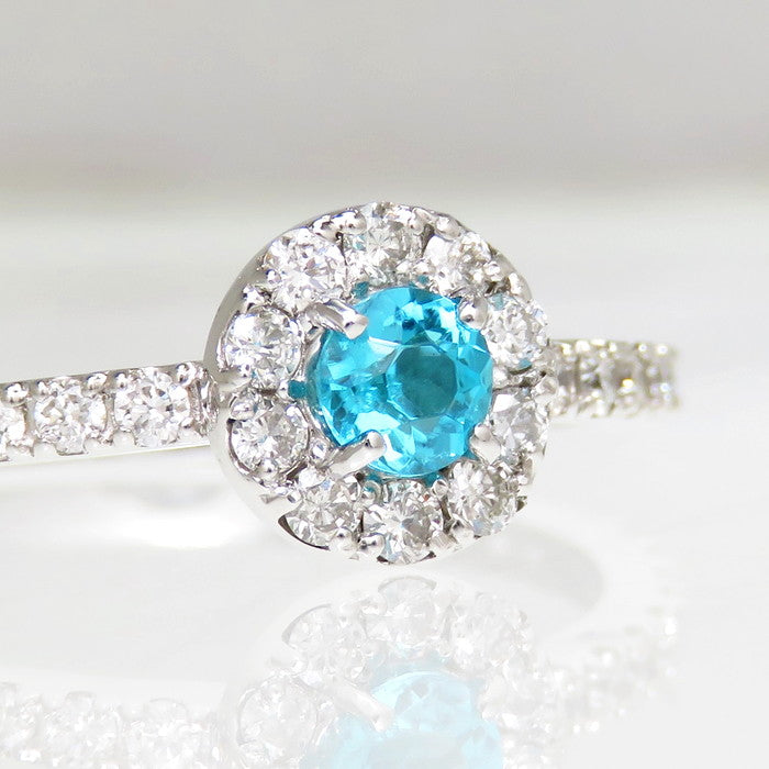 11号 パライバトルマリン 0.16ct ダイヤモンド 計0.36ct リング・指輪