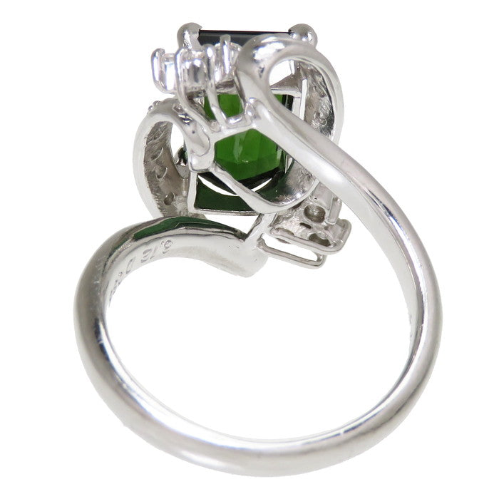 13号 グリーントルマリン 3.12ct ダイヤモンド 計0.35ct リング・指輪 