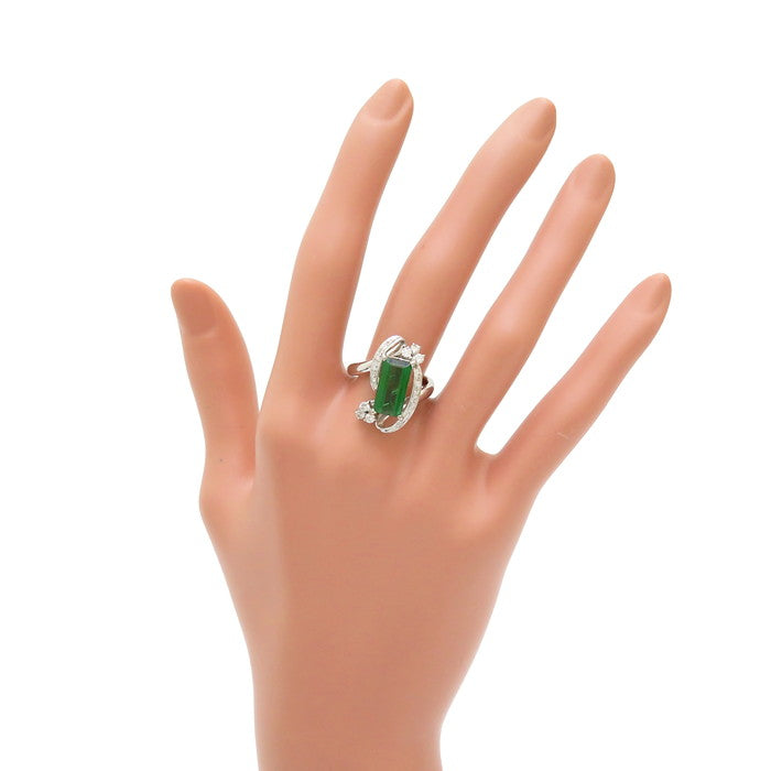 13号 グリーントルマリン 3.12ct ダイヤモンド 計0.35ct リング・指輪 