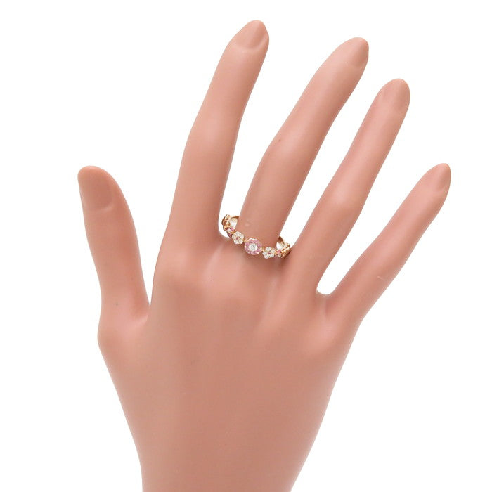 17号 花/フラワー ピンクサファイア 計0.24ct ダイヤモンド 計0.20ct 