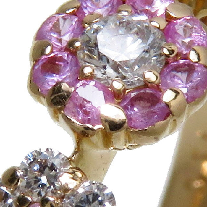 17号 花/フラワー ピンクサファイア 計0.24ct ダイヤモンド 計0.20ct 