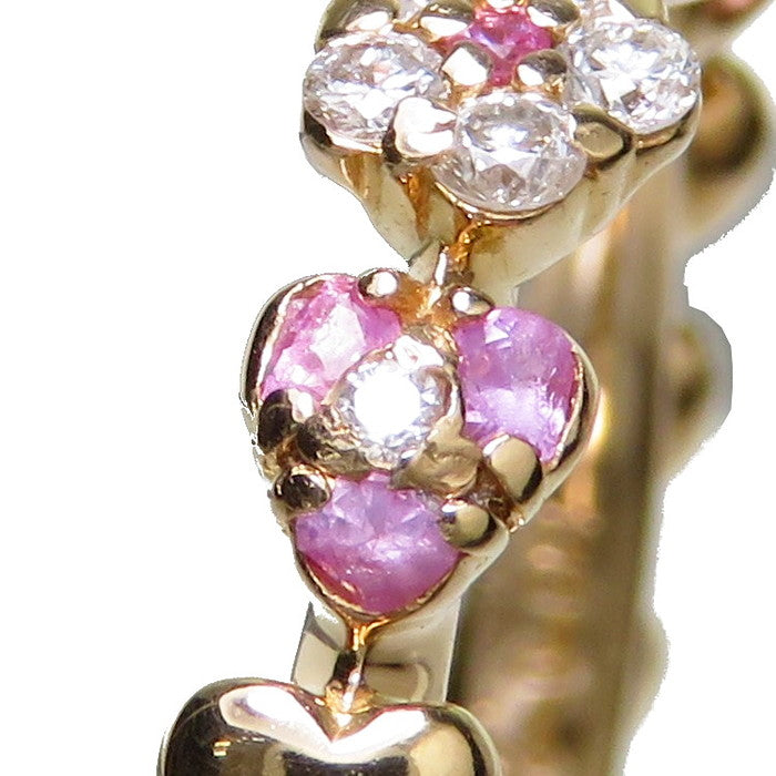 17号 花/フラワー ピンクサファイア 計0.24ct ダイヤモンド 計0.20ct 