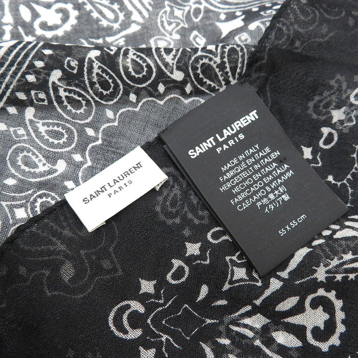 SAINT LAURENT/サンローラン】 ペイズリー柄 バンダナ スカーフ/ウール