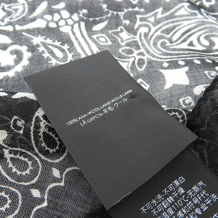 SAINT LAURENT/サンローラン】 ペイズリー柄 バンダナ スカーフ/ウール