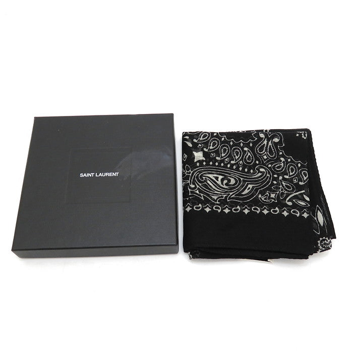 SAINT LAURENT/サンローラン】 ペイズリー柄 バンダナ スカーフ/ウール