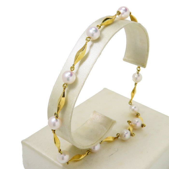 MIKIMOTO ゴールド バングル アコヤ真珠付きK18