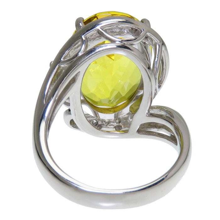 15号 イエローベリル 10.62ct ダイヤモンド 計0.33ct リング