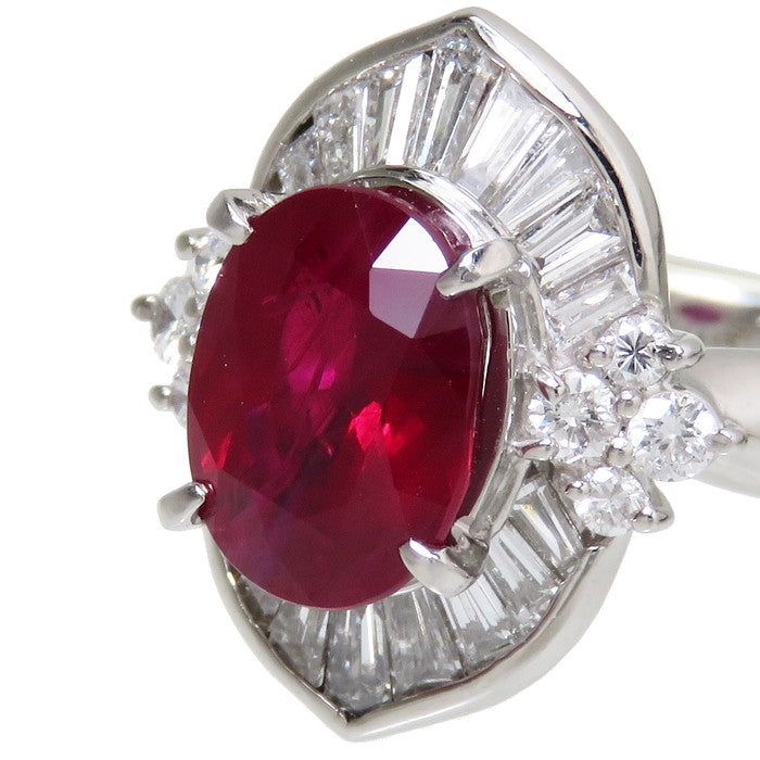 pt900ビルマ産天然ルビーリング 