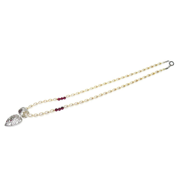 【DESIGNER JEWELRY/作家ジュエリー】 水野薫子 ハート 社外製ネックレス ルビー 計0.08ct 淡水真珠 4ｍｍ ガーネット ネックレス K18WGホワイトゴールド 18金/シルバー 21.2g 42cm レディース
【中古】【真子質店】【NN】




【MoMox】