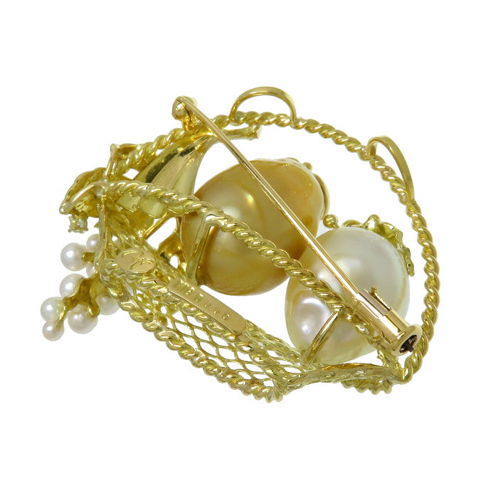 新品　パール　ブローチ　アコヤパール　ベビーパール　K18　ダイヤ 新品パールブローチアコヤパールベビーパールK18ダイヤ