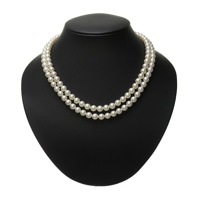 MIKIMOTO/ミキモト】 2連 アコヤ真珠 7.0~7.5ｍｍ エメラルド ネックレス K14WGホワイトゴールド 14金 72.9g –  真子質店 PawnShopMAKO