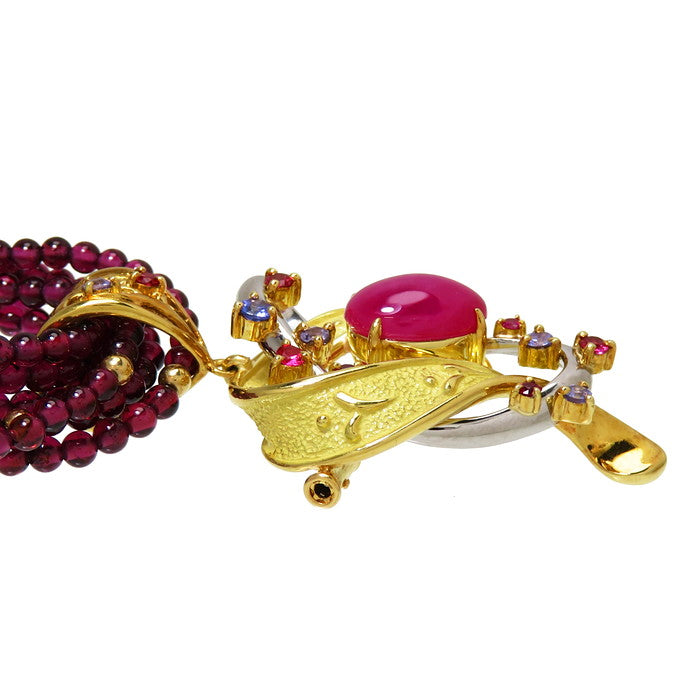【DESIGNER JEWELRY/作家ジュエリー】 藤平卓 ブローチ兼用 6連 中央 ルビー 6.16ct マルチ石 ガーネット ネックレス K18ゴールド 18金/Pt900プラチナ 69.2g 42cm レディース
【中古】【真子質店】【NN】




【IKIY】