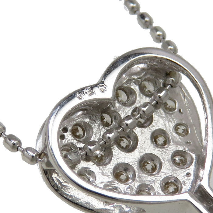 ハート&キー ダイヤモンド 計0.20ct ネックレス K18WGホワイトゴールド 