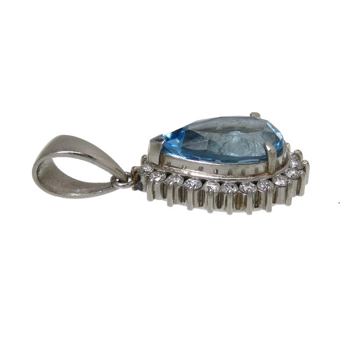 アクアマリン 1.99ct ダイヤモンド 計0.28ct ペンダントトップ Pt900