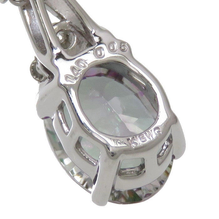 ミスティックトパーズ 1.40ct ダイヤモンド 計0.05ct ネックレス K18WG 
