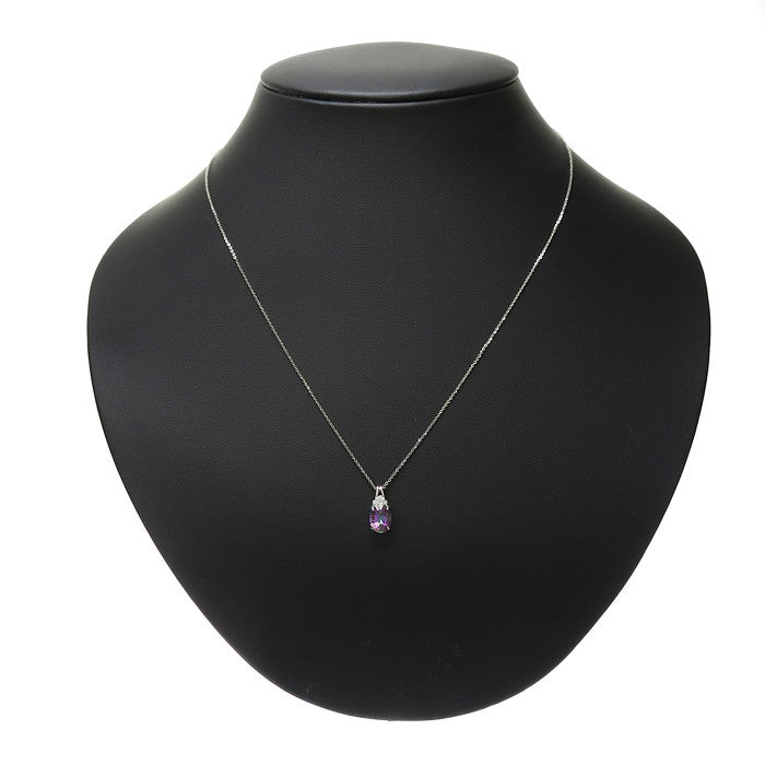 ミスティックトパーズ 1.40ct ダイヤモンド 計0.05ct ネックレス K18WG 