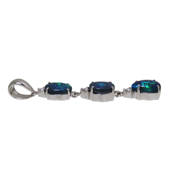 N.Luis 3連 ブラックオパール ダイヤモンド 計0.07ct ペンダント N.Luis 3連 ブラックオパール ダイヤモンド 計0.07ct ペンダント