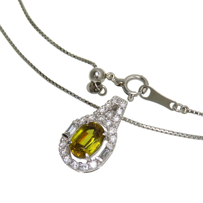 スフェーン 1.11ct ダイヤモンド 計0.26ct ネックレス Pt900