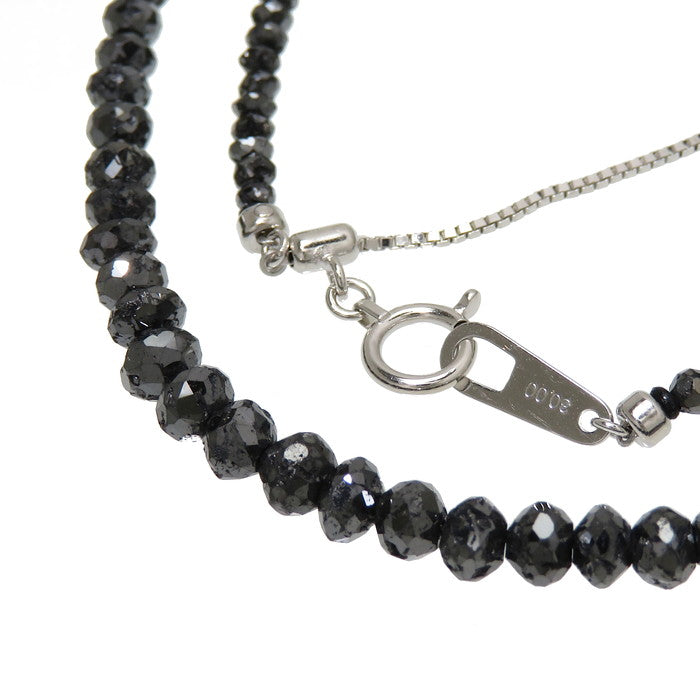 マグネット入り ブラックダイヤモンド 計30.00ct ネックレス K18WG 